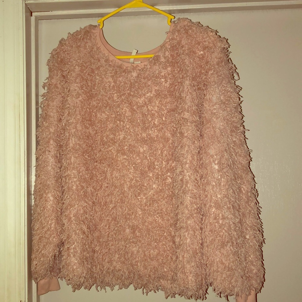 Pink fluffy sweater